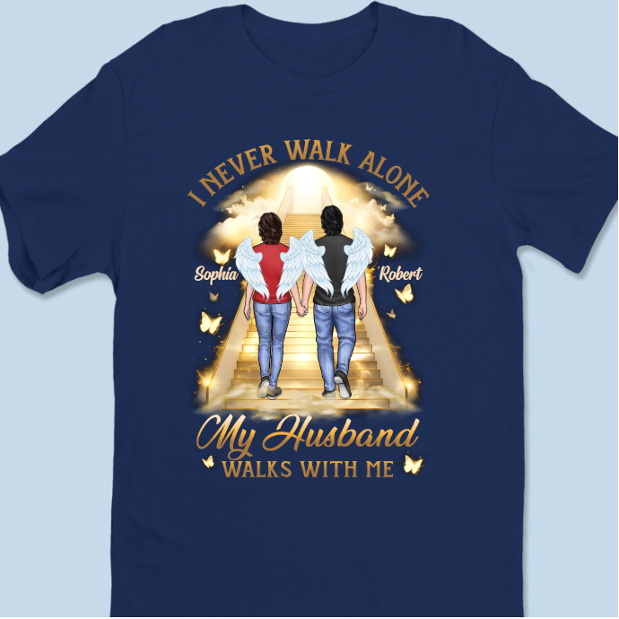 His Wings Guide My Steps - Memorial Personalized Custom Unisex T-shirt