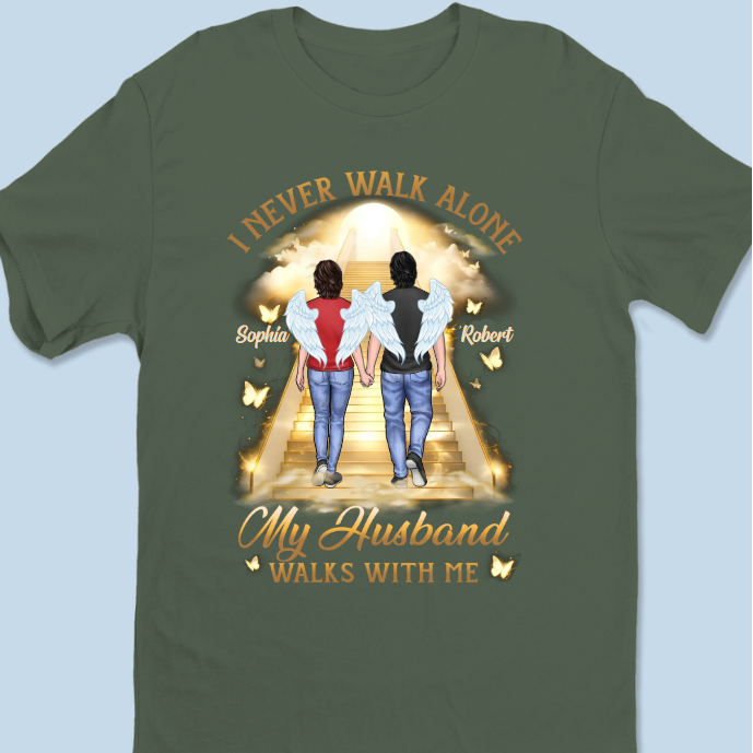 His Wings Guide My Steps - Memorial Personalized Custom Unisex T-shirt