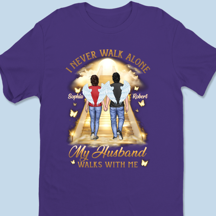 His Wings Guide My Steps - Memorial Personalized Custom Unisex T-shirt