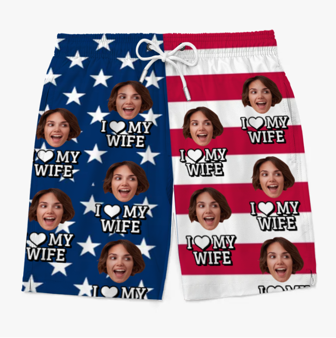 Fun Personalized Tropical Hawaiian Men's Beach Shorts