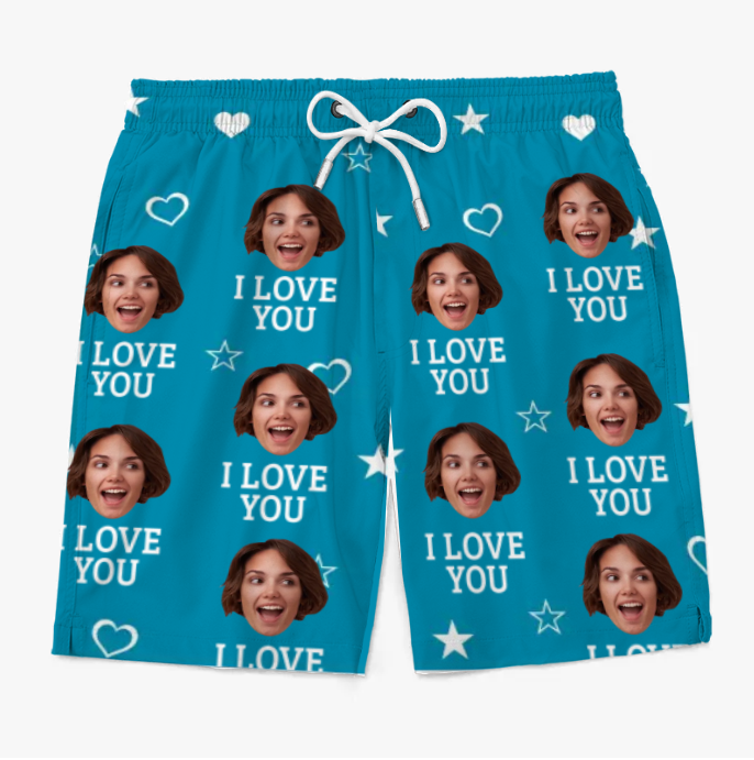Fun Personalized Tropical Hawaiian Men's Beach Shorts