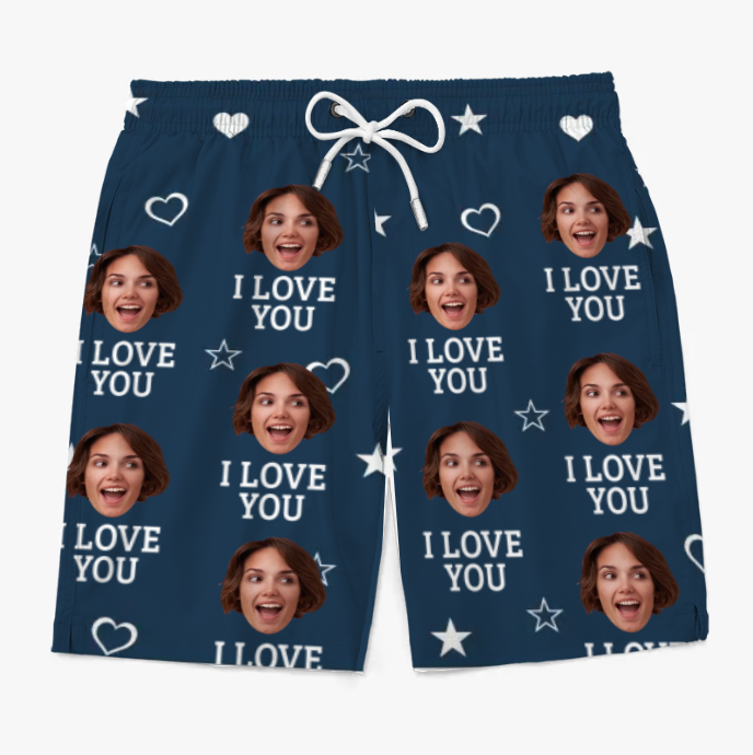 Fun Personalized Tropical Hawaiian Men's Beach Shorts