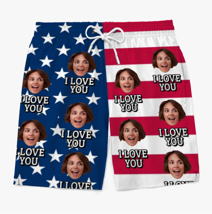 Fun Personalized Tropical Hawaiian Men's Beach Shorts