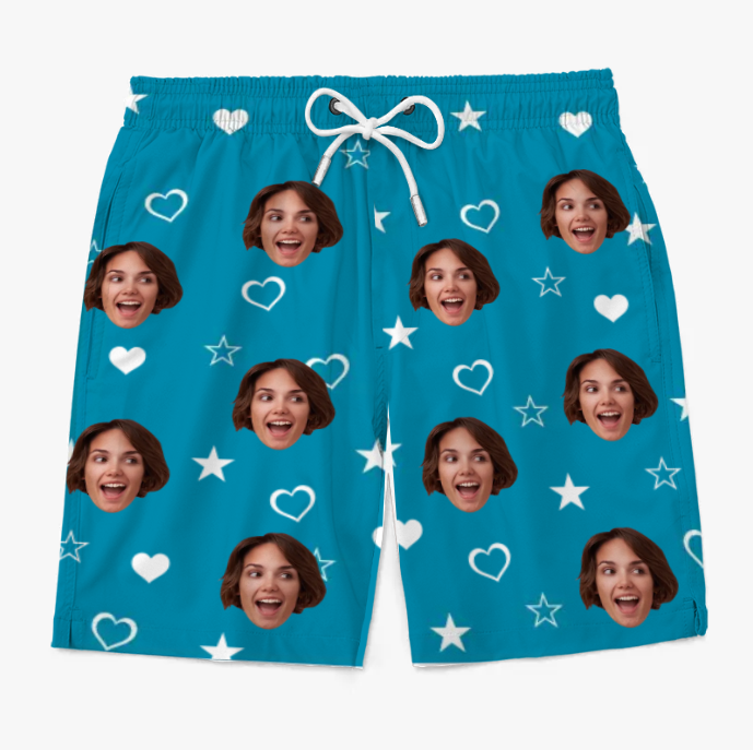 Fun Personalized Tropical Hawaiian Men's Beach Shorts