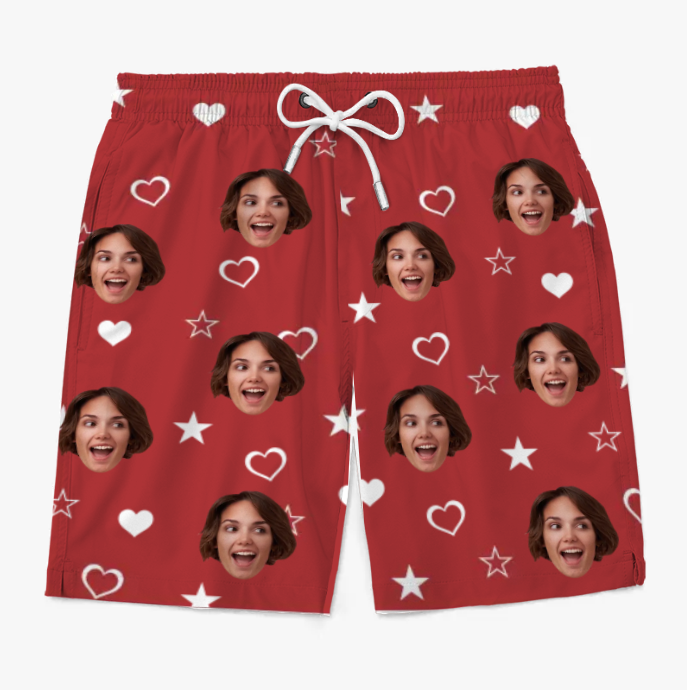 Fun Personalized Tropical Hawaiian Men's Beach Shorts