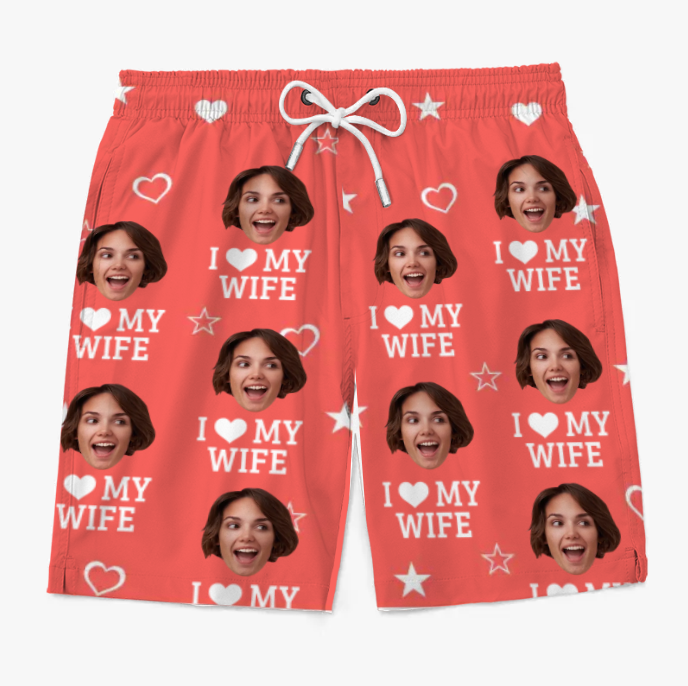 Fun Personalized Tropical Hawaiian Men's Beach Shorts