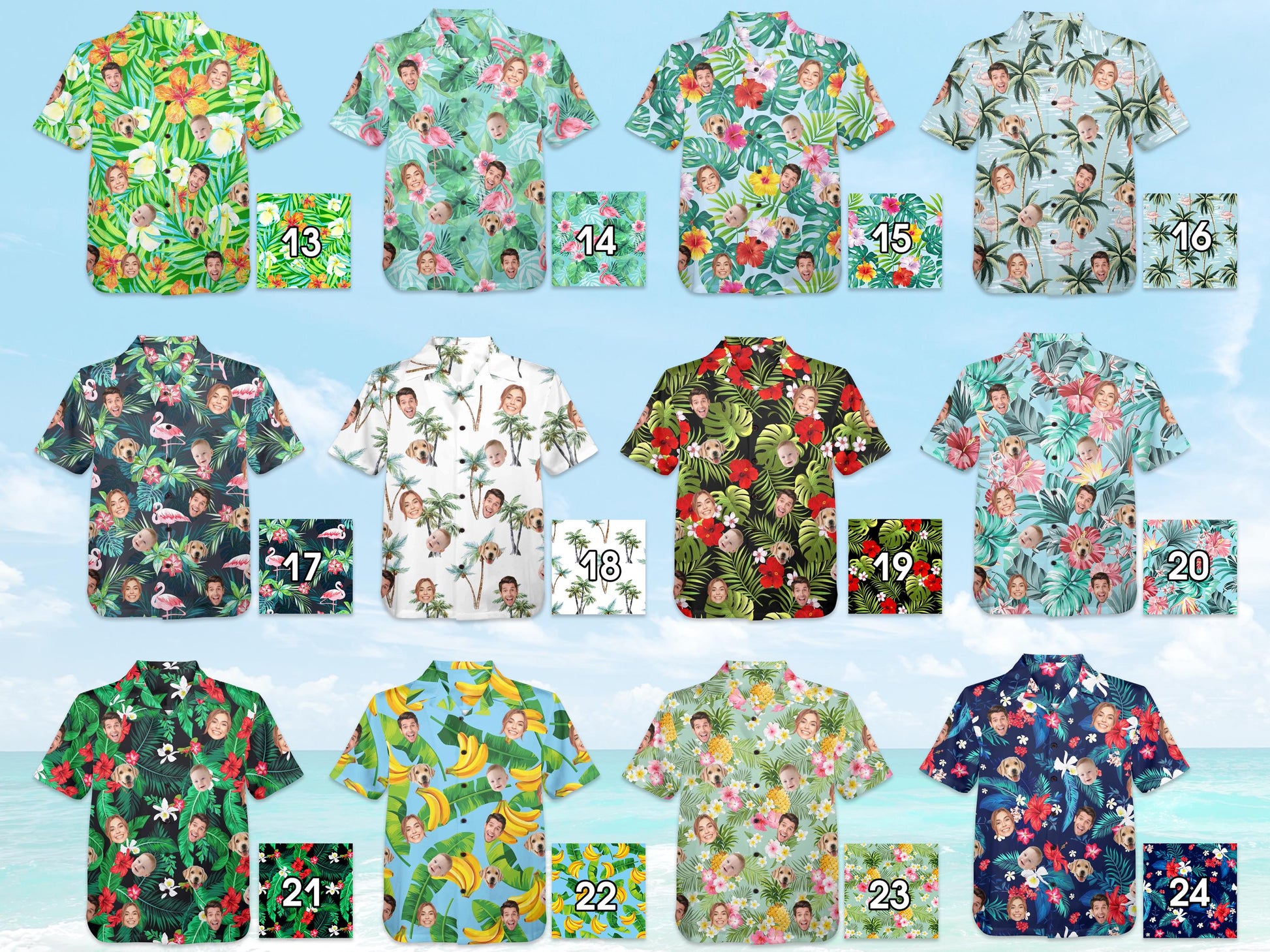 Personalize your Hawaiian shirt by uploading a photo