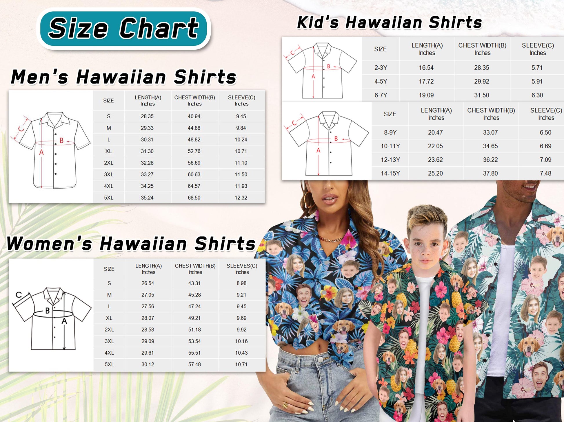 Personalize your Hawaiian shirt by uploading a photo