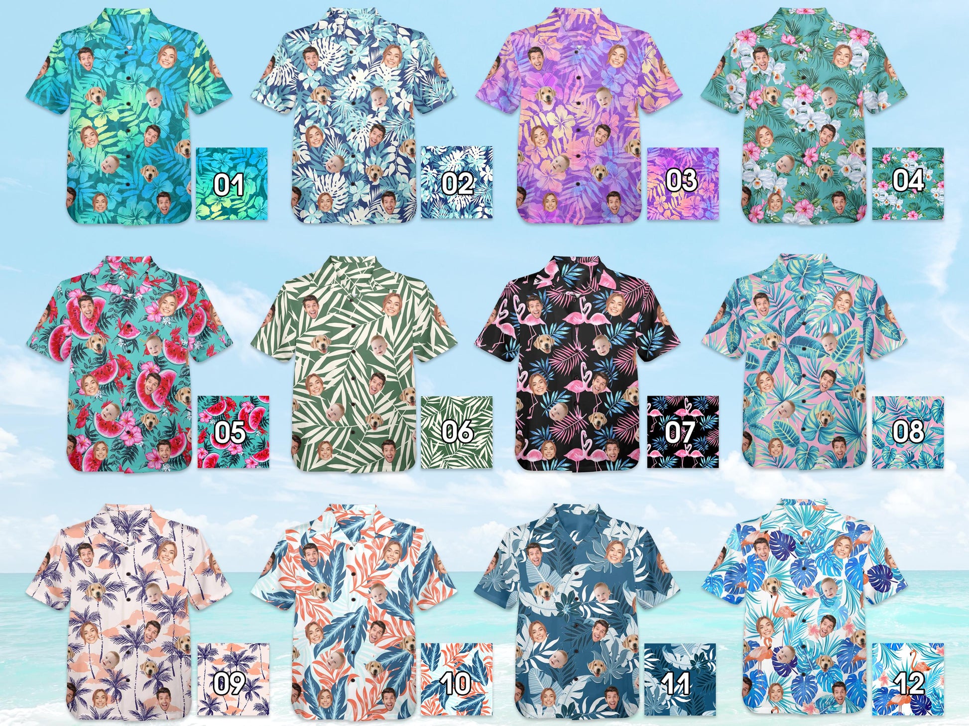 Personalize your Hawaiian shirt by uploading a photo