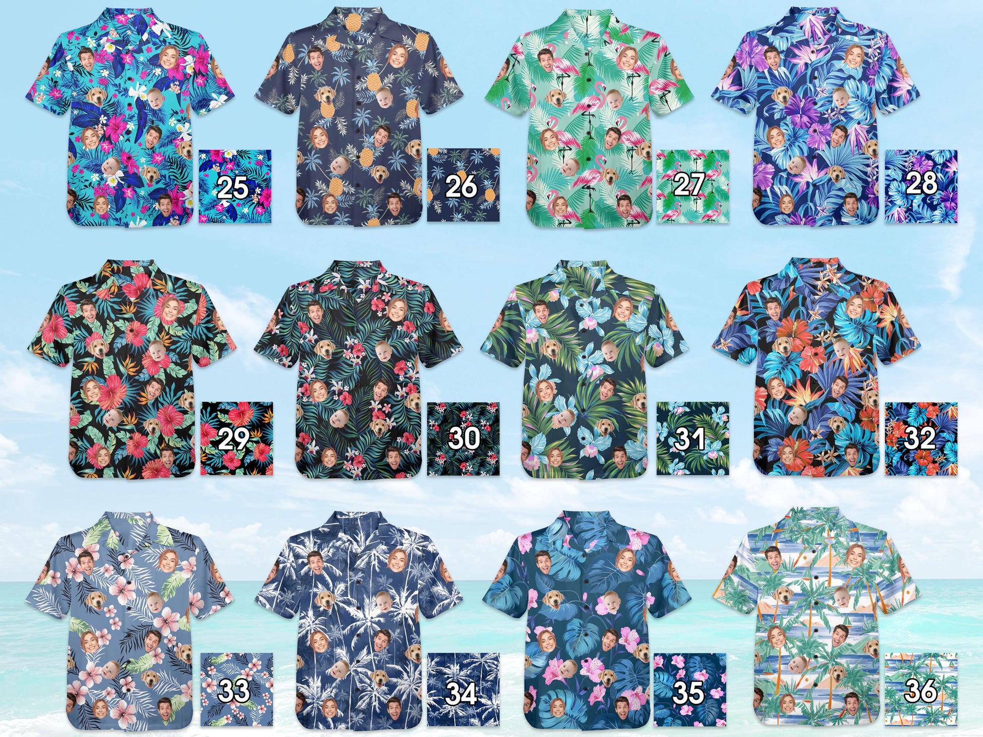 Personalize your Hawaiian shirt by uploading a photo