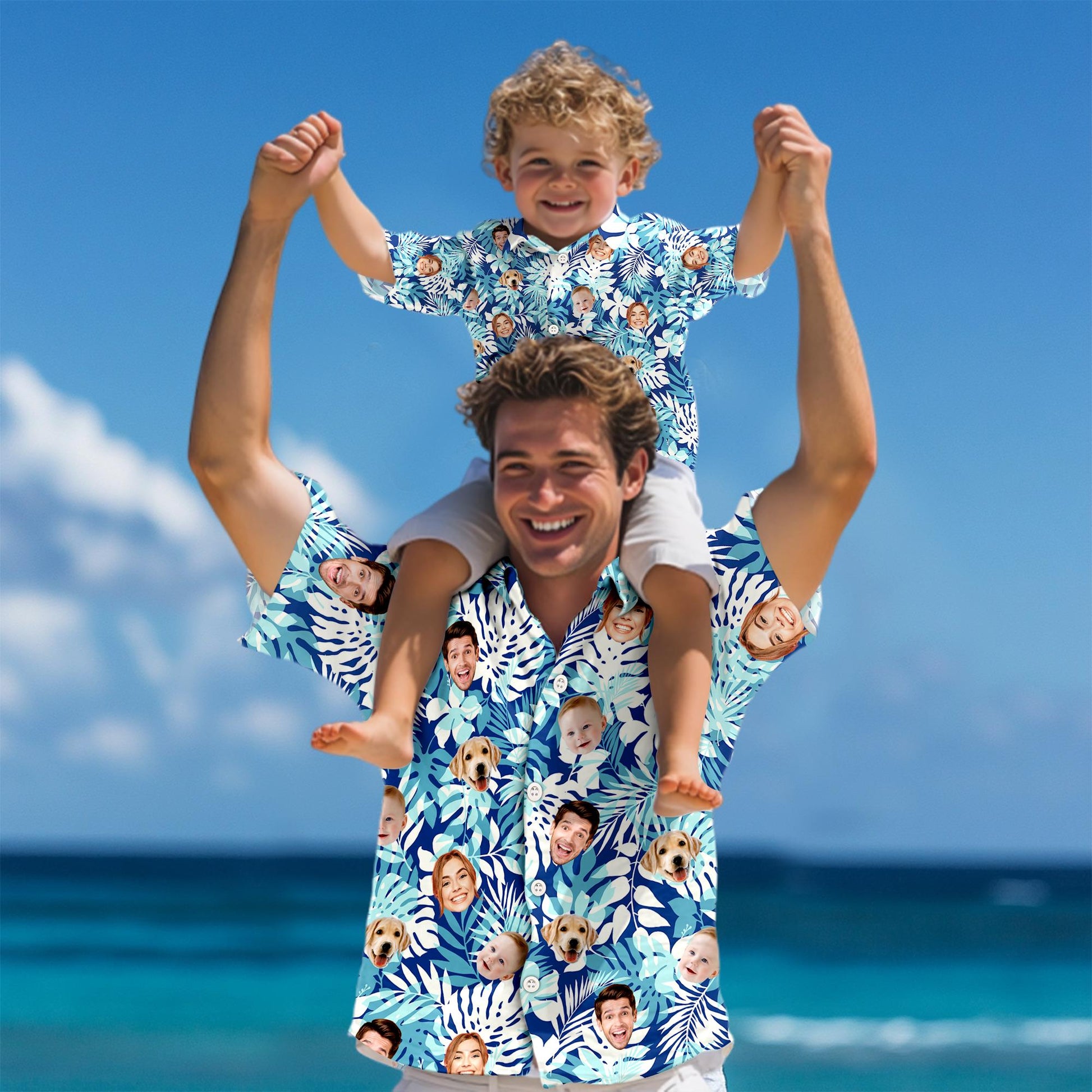 Personalize your Hawaiian shirt by uploading a photo