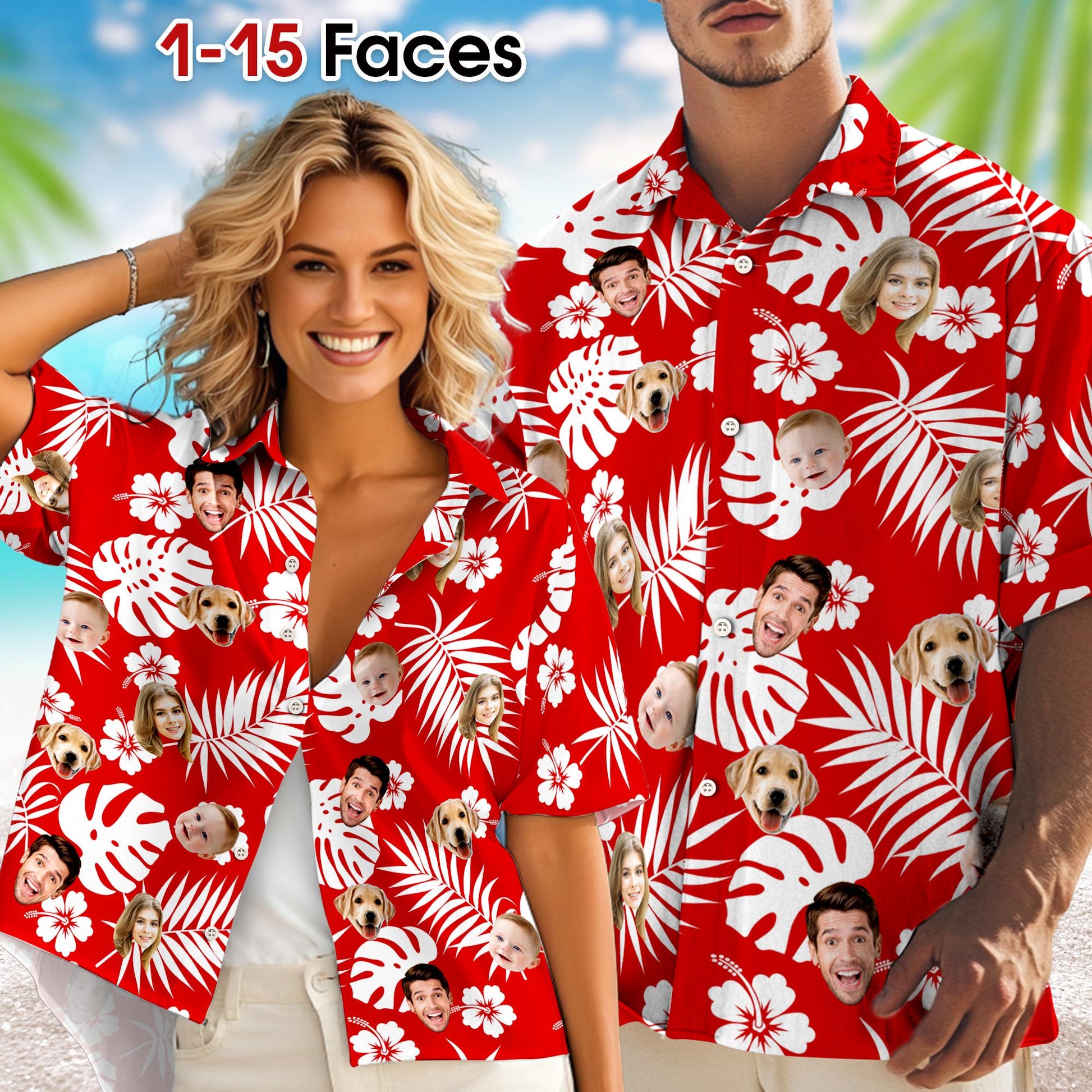 Personalize your Hawaiian shirt by uploading a photo