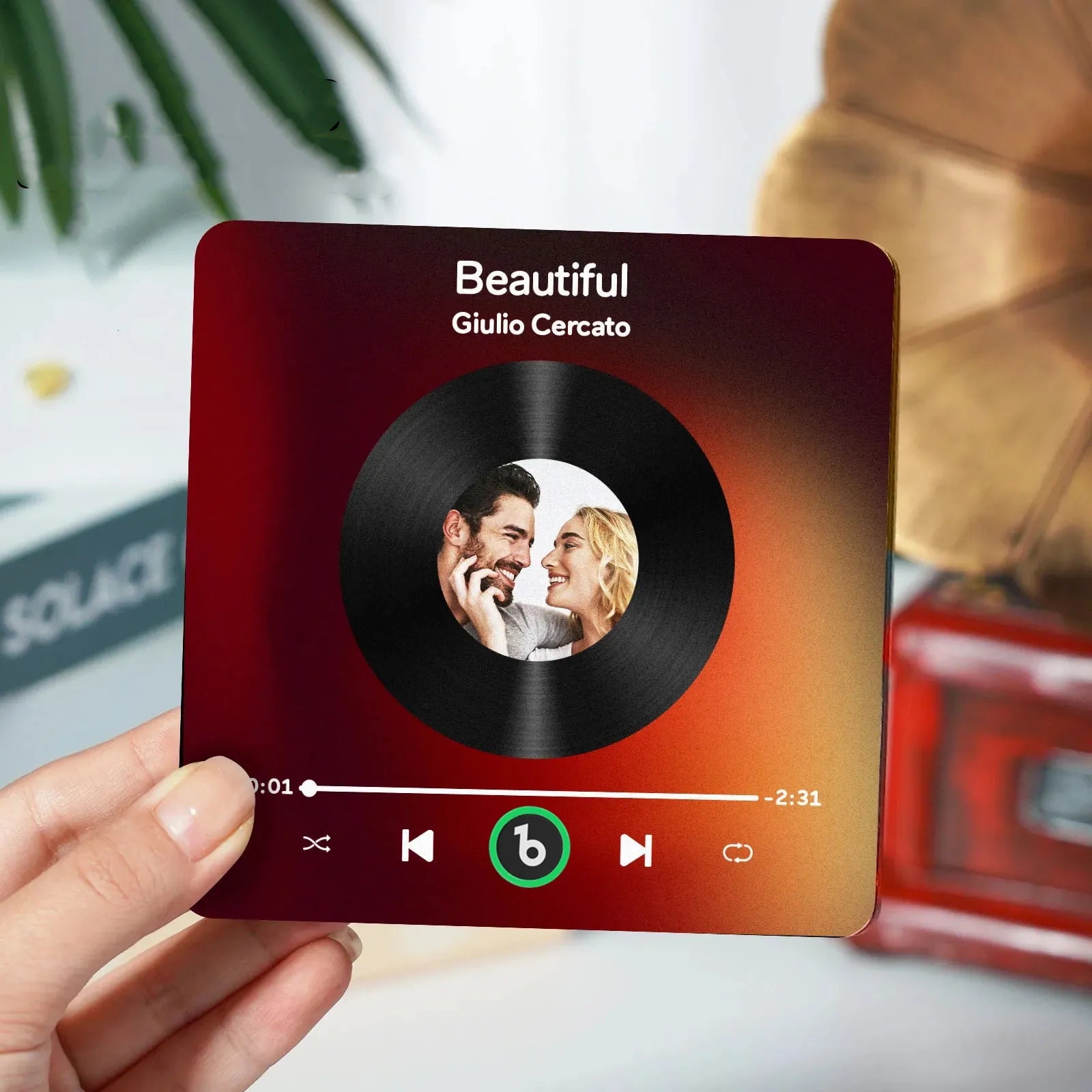 Personalized Photo Music Fridge Magnet