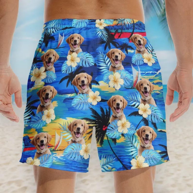 Custom Photo Hawaiian Beach Shorts for Men