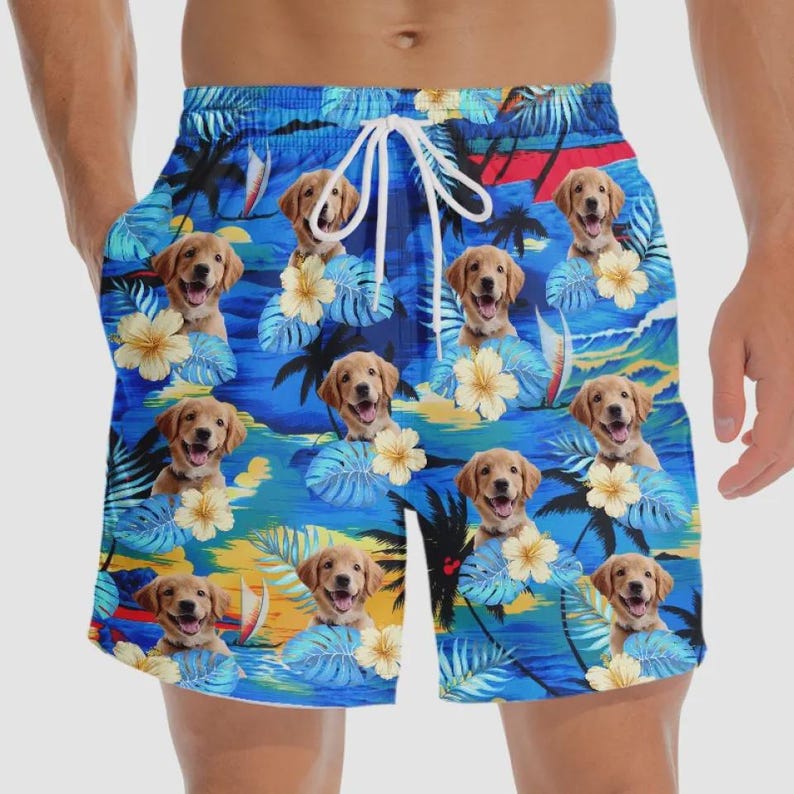 Custom Photo Hawaiian Beach Shorts for Men