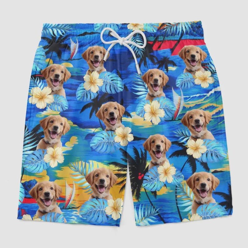 Custom Photo Hawaiian Beach Shorts for Men