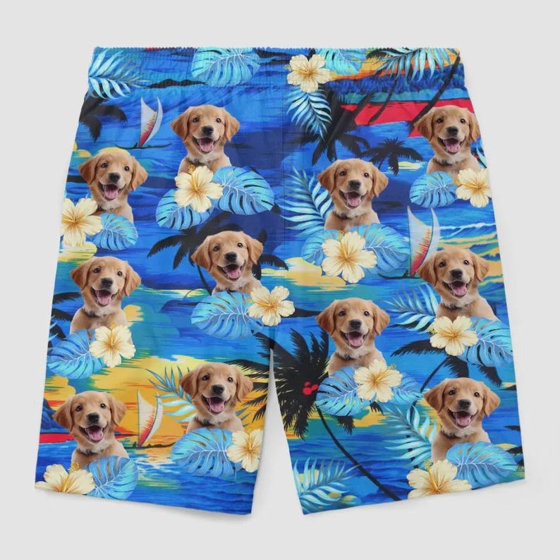 Custom Photo Hawaiian Beach Shorts for Men