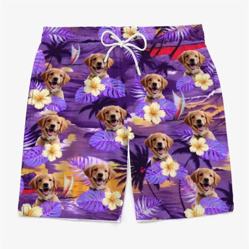 Custom Photo Hawaiian Beach Shorts for Men