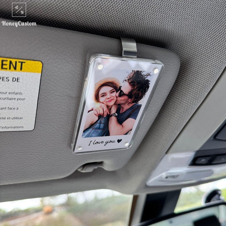 Personalized Photo Car Visor Holder - Gift for Your Better Half