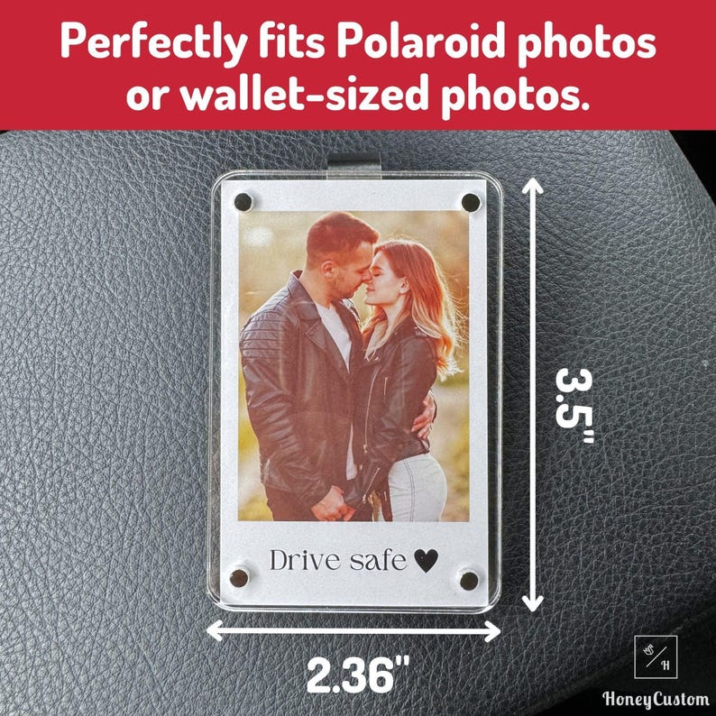 Personalized Photo Car Visor Holder - Gift for Your Better Half