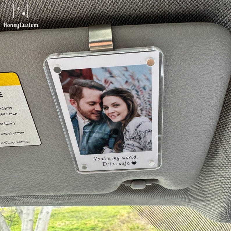 Personalized Photo Car Visor Holder - Gift for Your Better Half