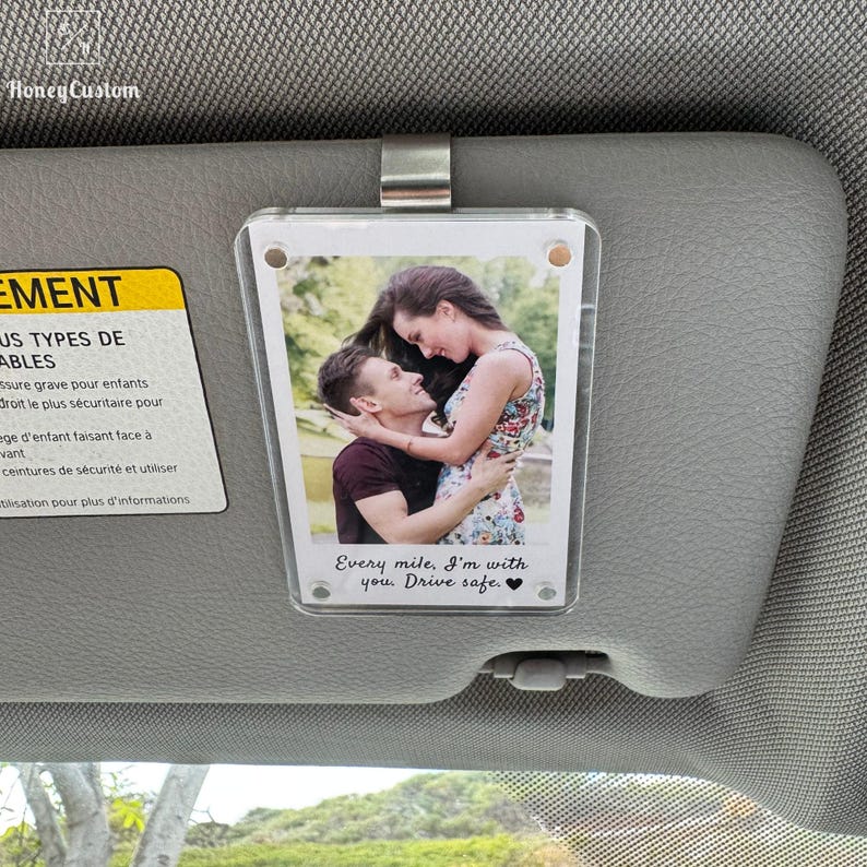 Personalized Photo Car Visor Holder - Gift for Your Better Half