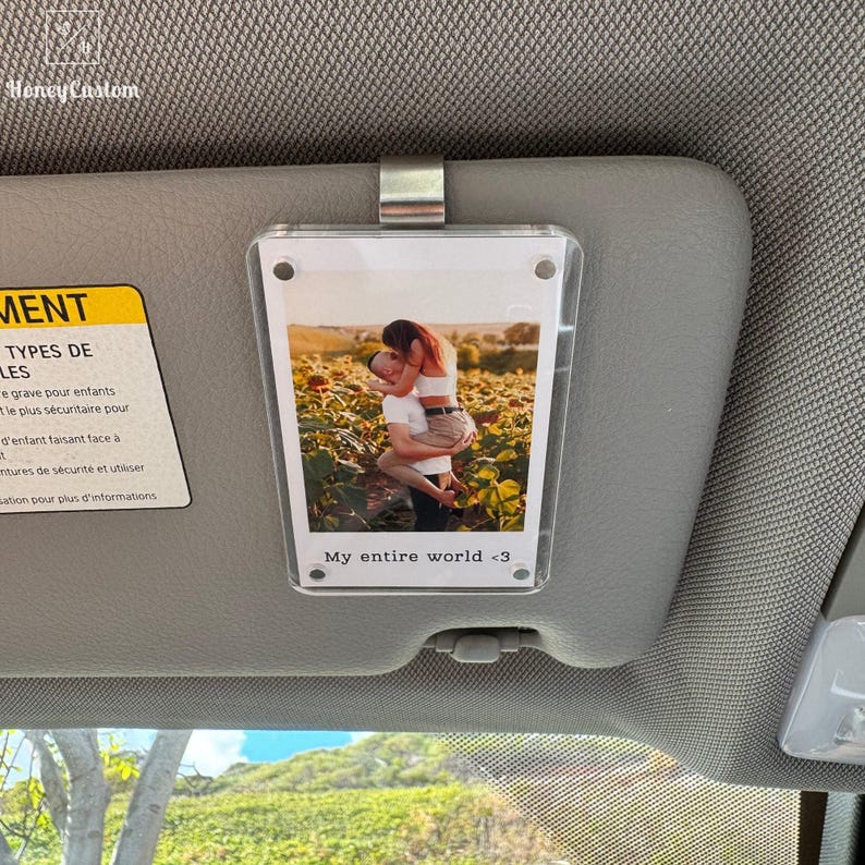 Custom Photo Car Visor Clip - Romantic Couple Keepsake
