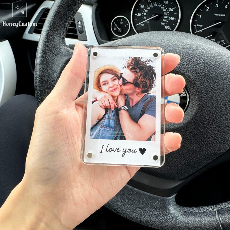 Custom Photo Car Visor Clip - Romantic Couple Keepsake