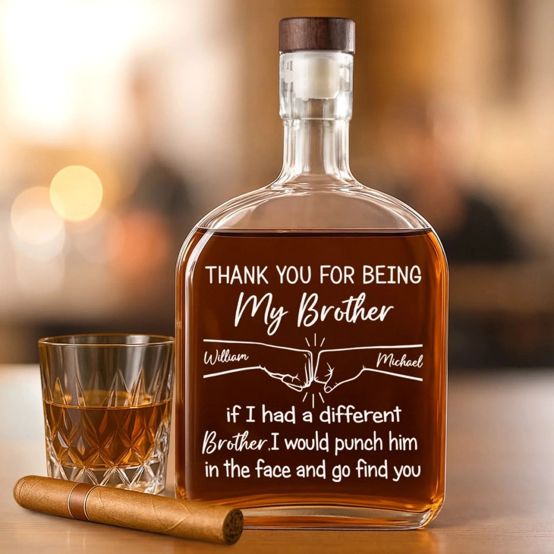 Family Personalized Custom Whiskey Bottle