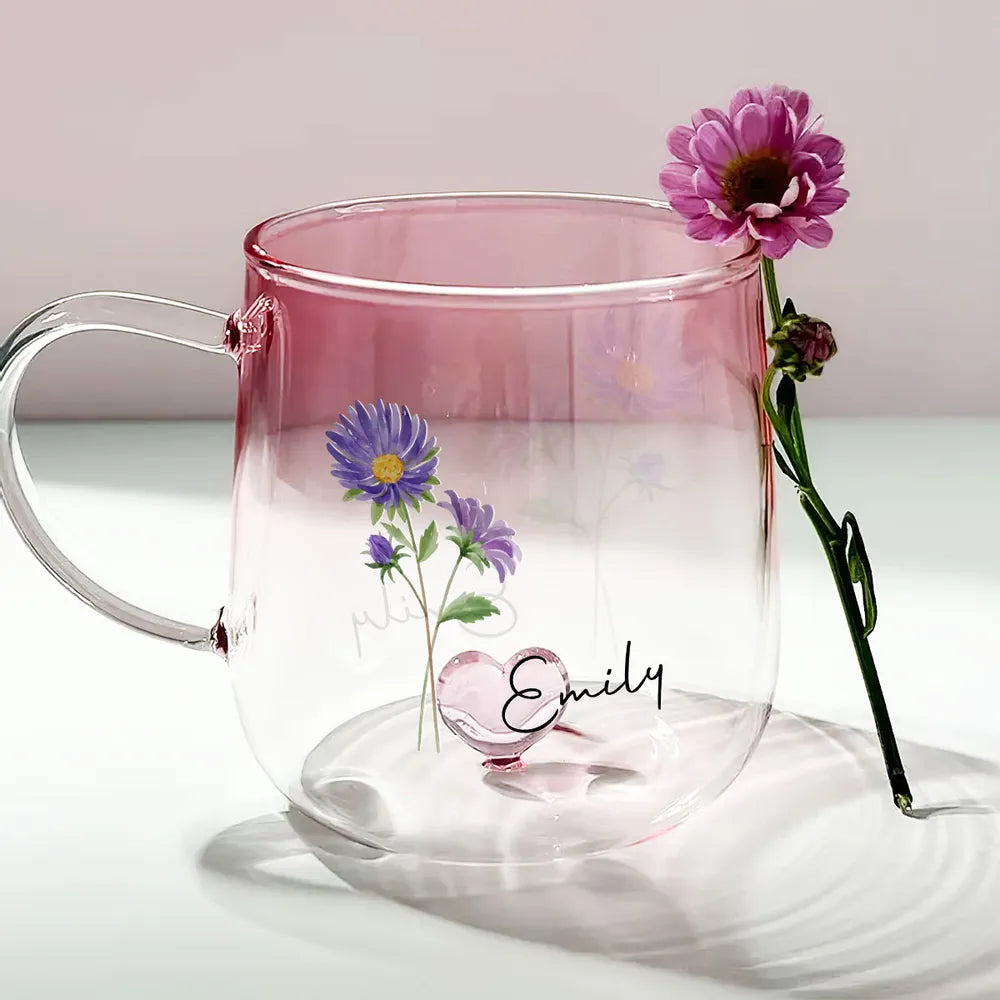 Personalized Custom Pink Gradient Glass Mug
