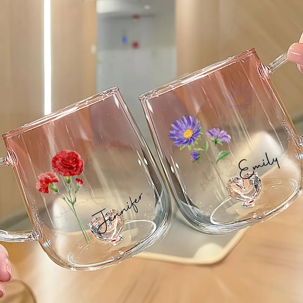 Personalized Custom Pink Gradient Glass Mug