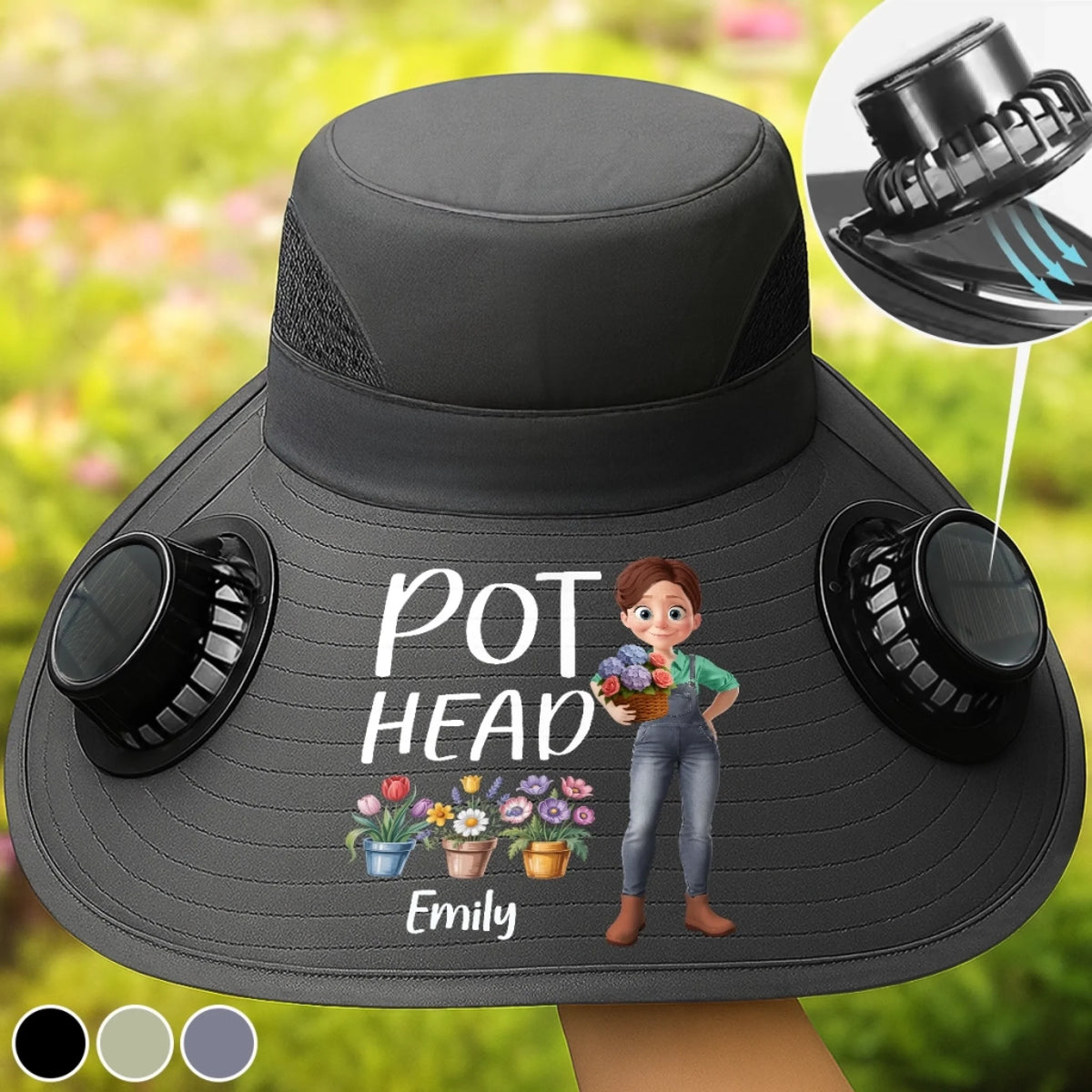 Custom Hat With Fans Solar Power