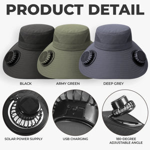 Custom Hat With Fans Solar Power