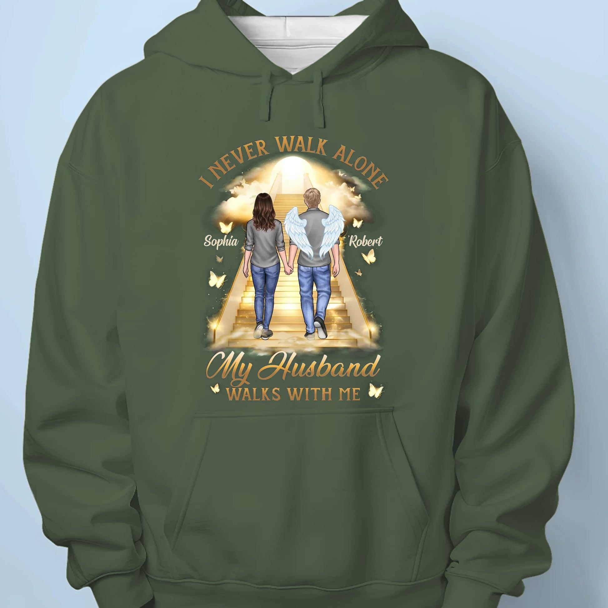 His Wings Guide My Steps - Memorial Personalized Custom Unisex T-shirt