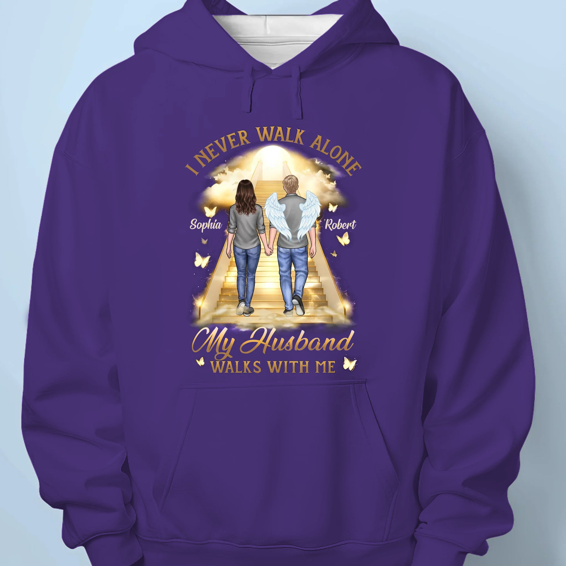 His Wings Guide My Steps - Memorial Personalized Custom Unisex T-shirt