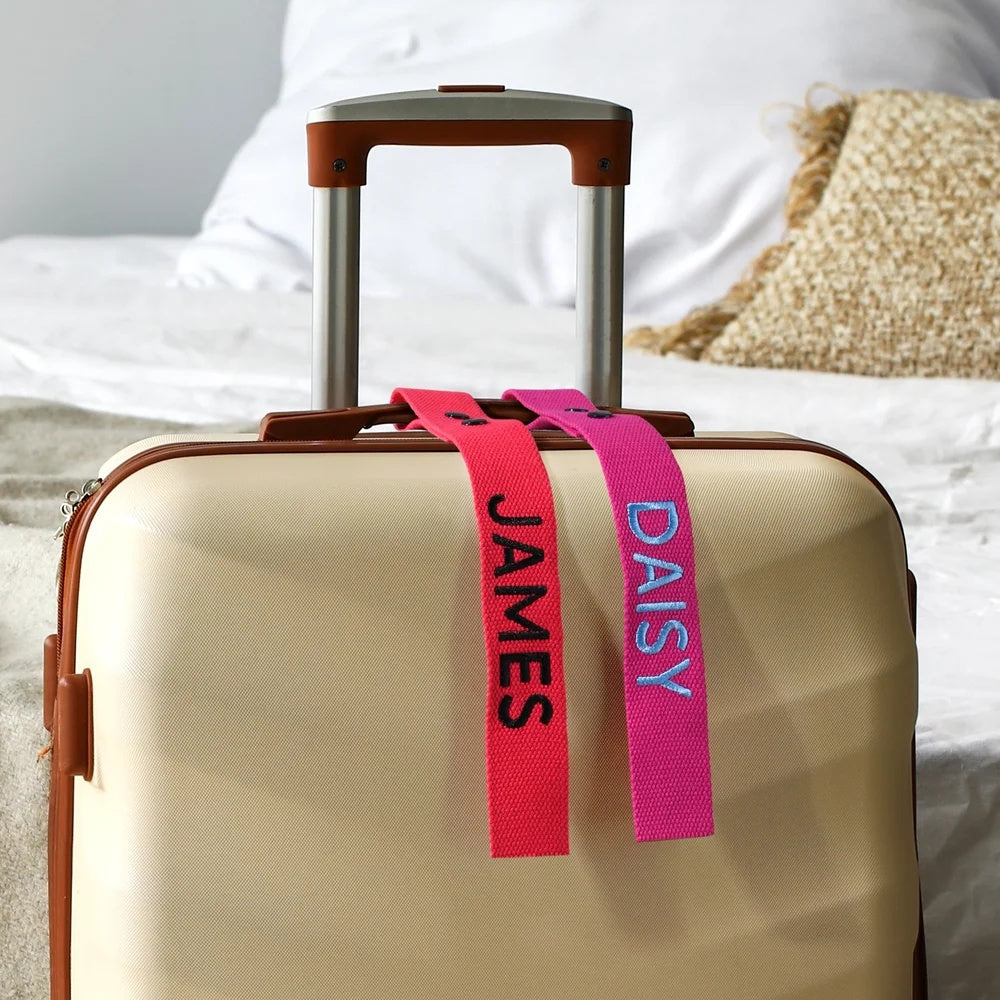 Personalised Multicolour Embroidered Name Luggage Tag