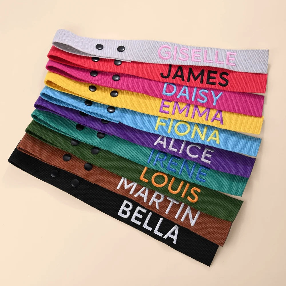 Personalised Multicolour Embroidered Name Luggage Tag